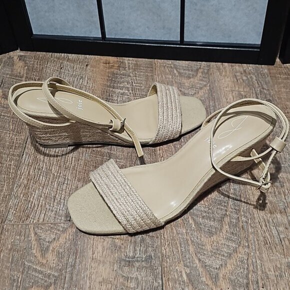 Joie Lila Beige Strappy Wedge Heels Size 9.5 - Picture 2 of 10